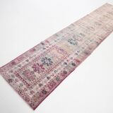 Soft & Dusty Pink Vintage Runner Rug, 78x360Cm