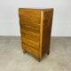 Commode chiffonnier pied compas, années 50, bois