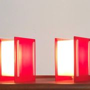 Lampes de table acryliques du milieu du siecle, ensemble de 2