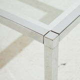 Chrome and glass coffee table.