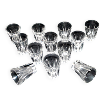 Baccarat lot de 12 verres à liqueur art déco en cristal taillé étoile cave cabaret