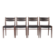 Set of 4 Vintage Teak Dining Chairs, 1960s German Mid-Century Modern, Black