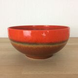 Orange and brown ceramic salad