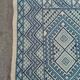 Blue and white Berber carpet wool 120 x 68 cm