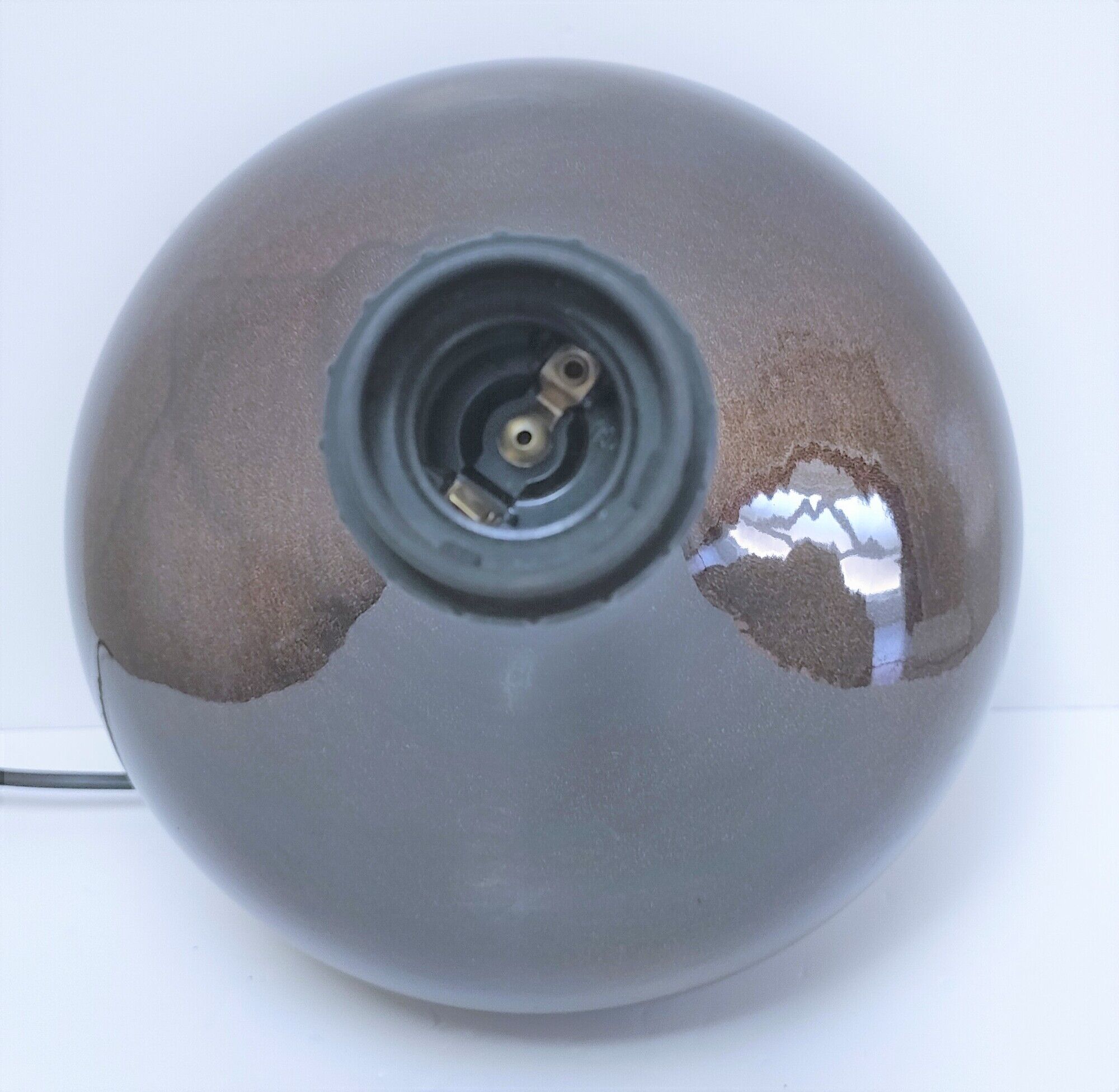 Lampe céramique signée abat-jour herbier hauteur 59 cm