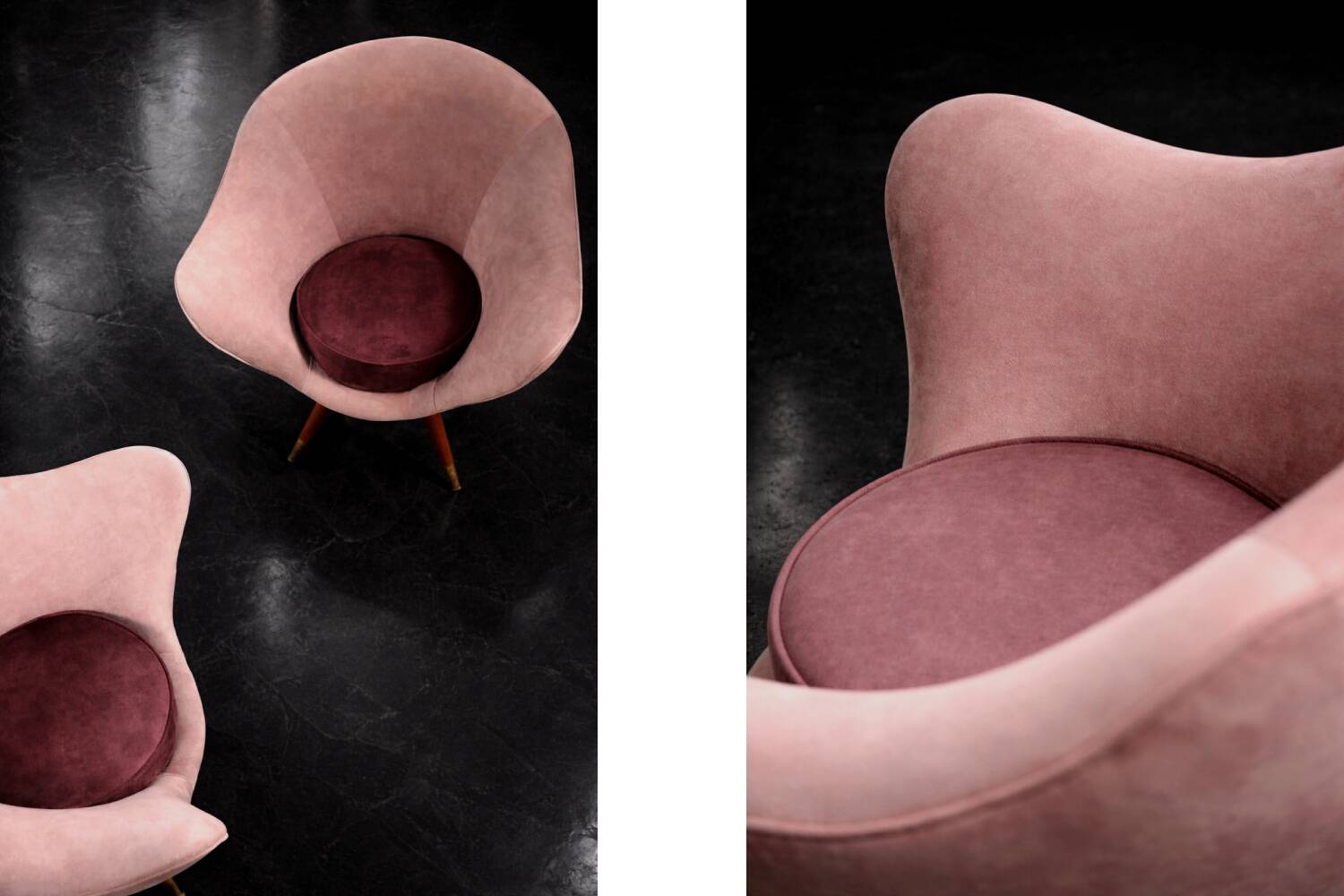 Vintage Mid-Century Space Age Velour Lounge Set from Paged, 1972, Set of 3