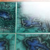 Filigree mid-century teak coffee table with tiles / 1960s / 1970s / Danish modern design