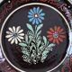Hollow dish flower decoration alsatian pottery Sigried