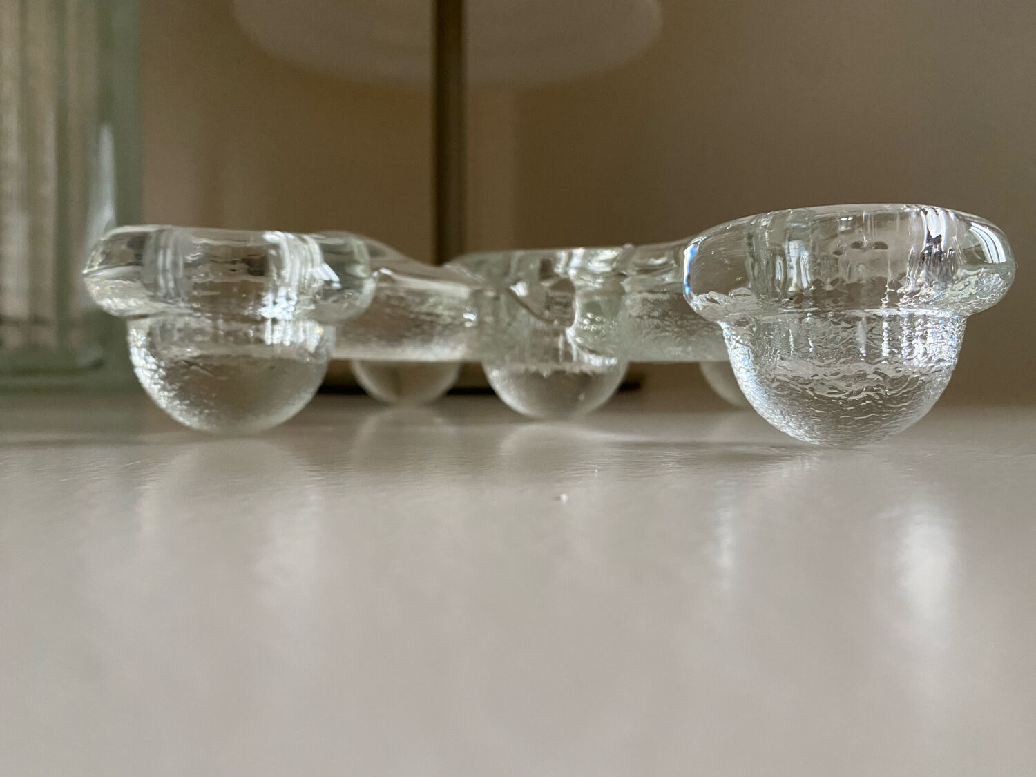 Glass candle holder Pukeberg Staffan Gellerstedt Sweden 1970s
