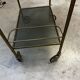 Vintage 70s serving trolley in gold metal and smoked glass