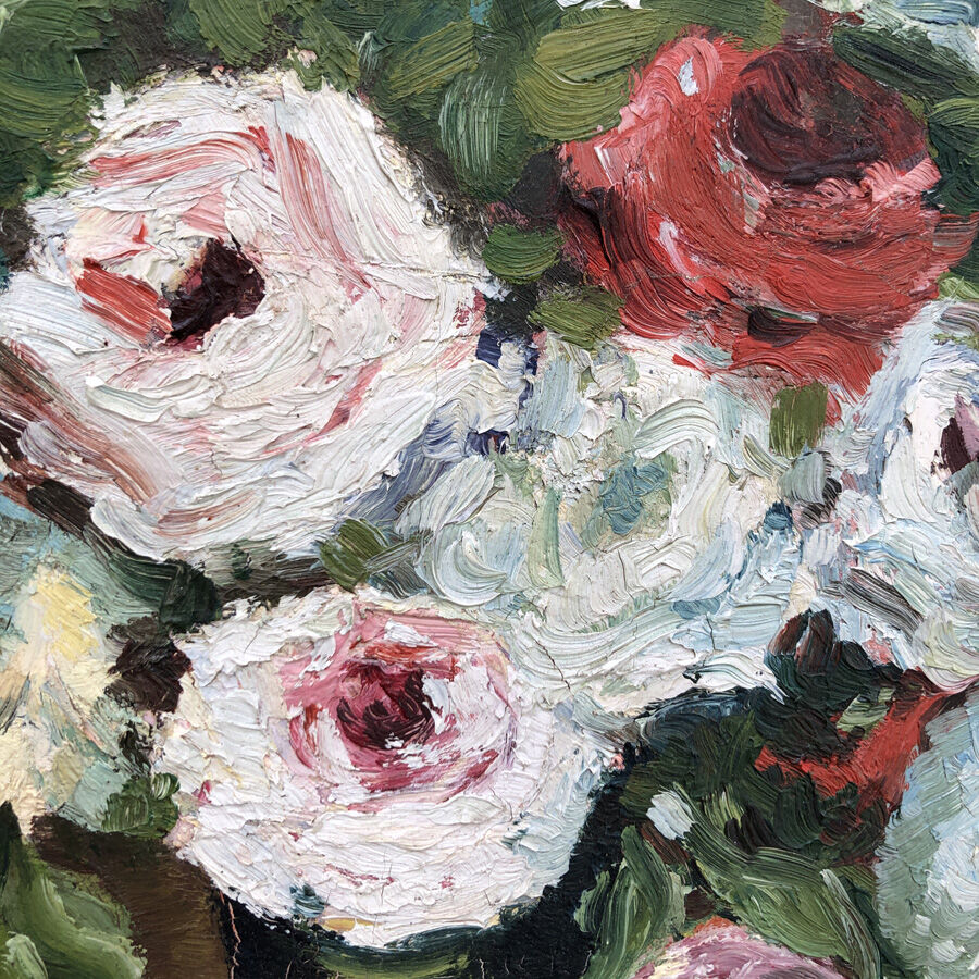 Tableau années 30 "Le bouquet de roses"