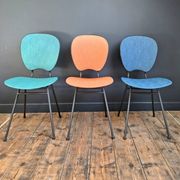 Trio of vintage chairs, antique designer seating furniture