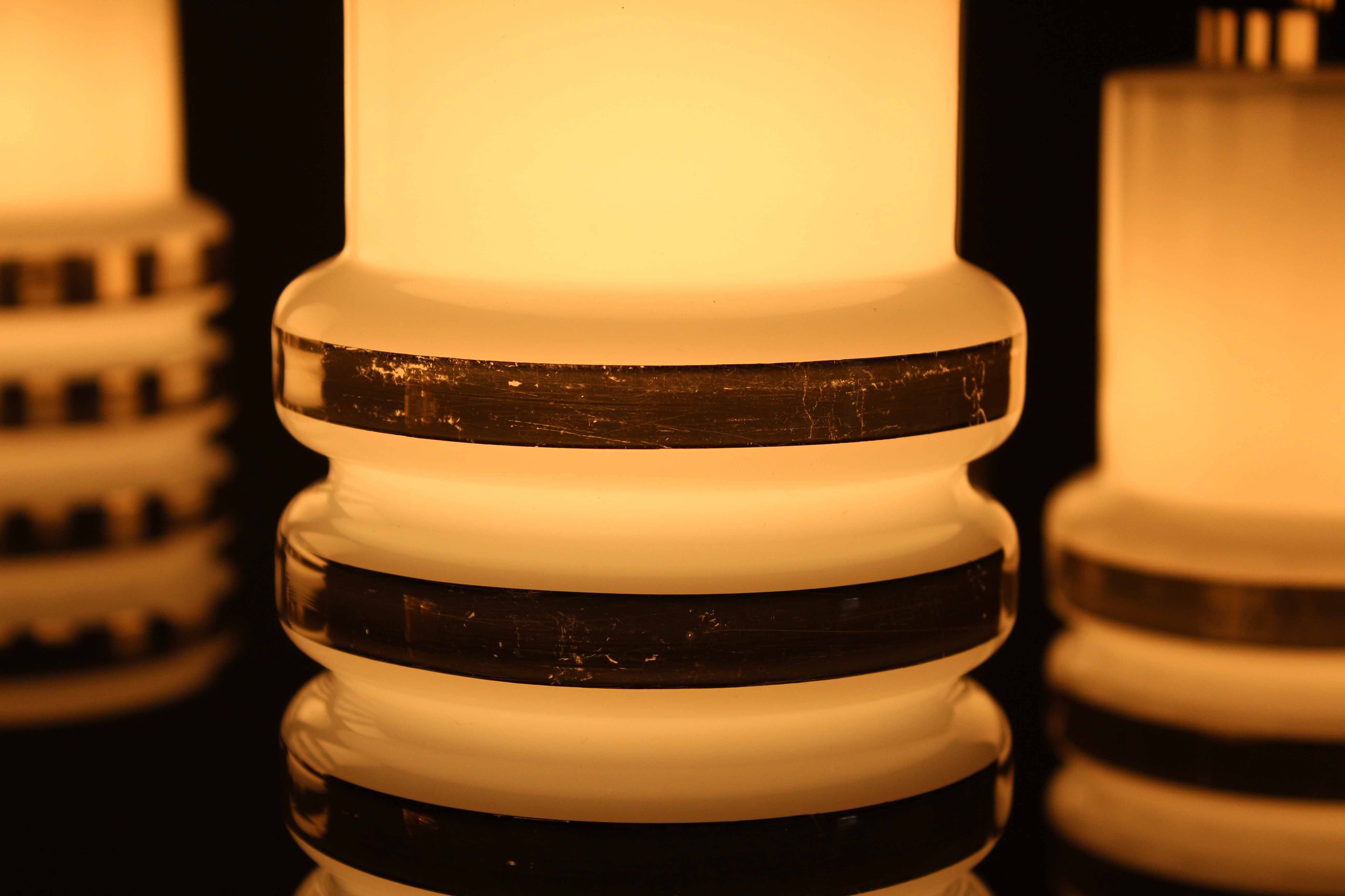 Waterfall suspension in glass and chromed metal