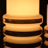 Waterfall suspension in glass and chromed metal