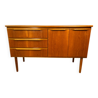 Buffet en teck vintage rétro des années 60 par Sakol, design danois influencé.