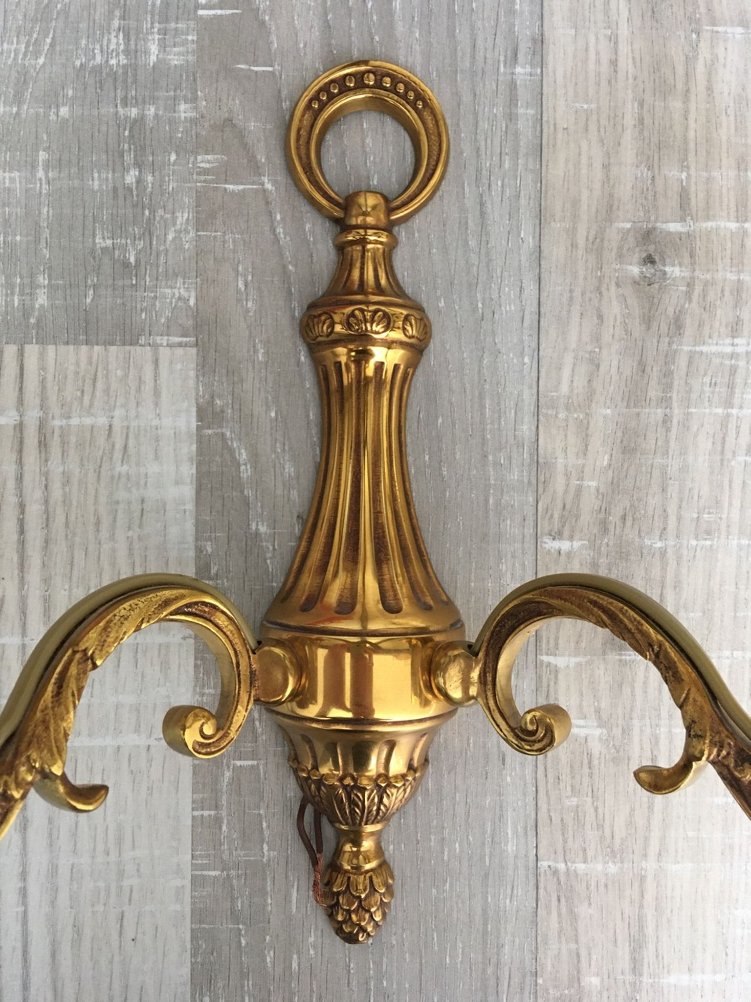 Solid brass wall lamp 2 arms