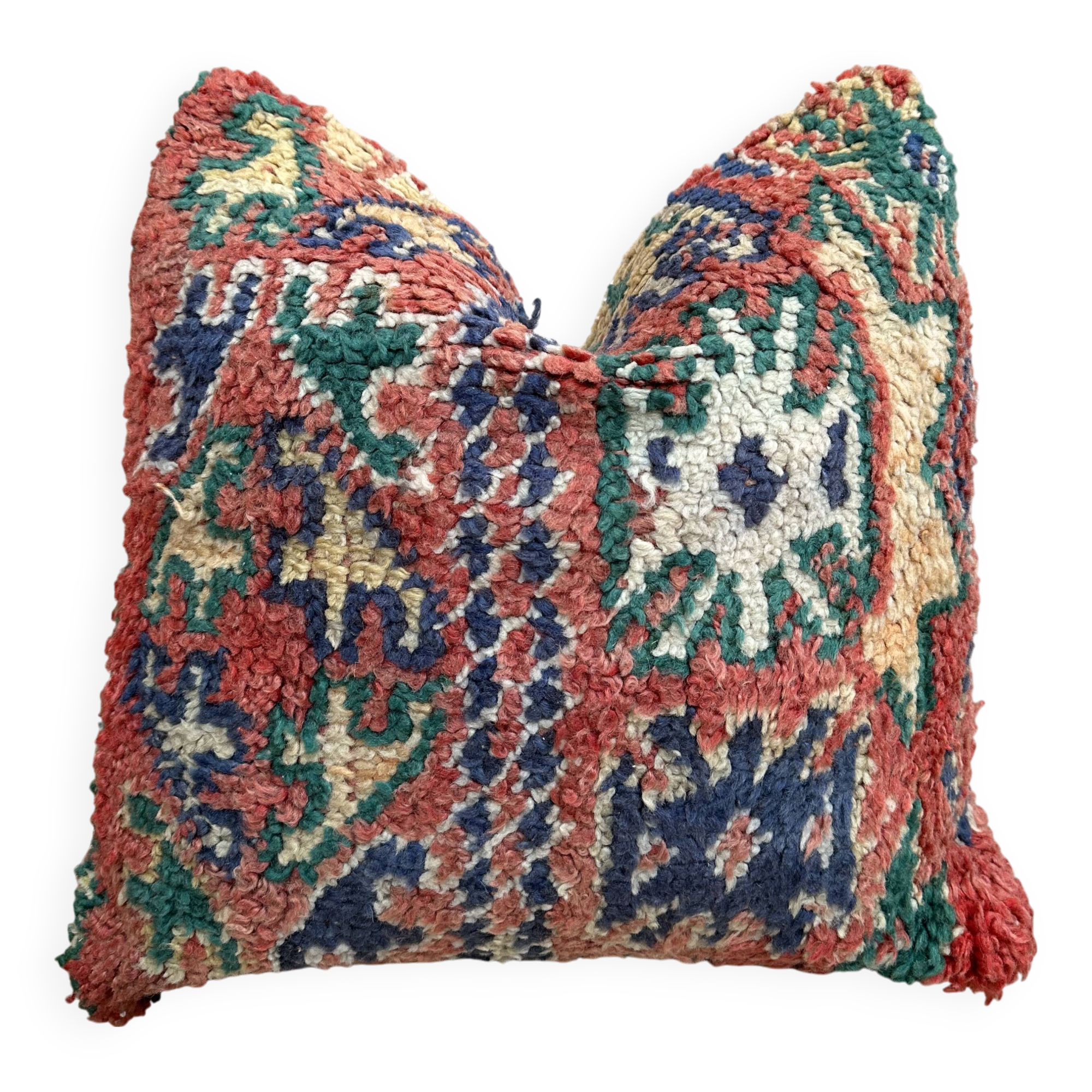 Vintage Berber cushion in purple wool handmade in Morocco