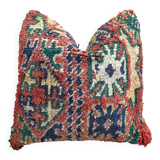 Vintage Berber cushion in purple wool handmade in Morocco