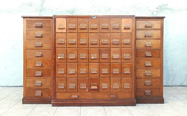 Meuble d'apothicaire de métier en sapin 53 tiroirs