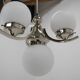 Art deco nickel and glass chandelier, 1930s