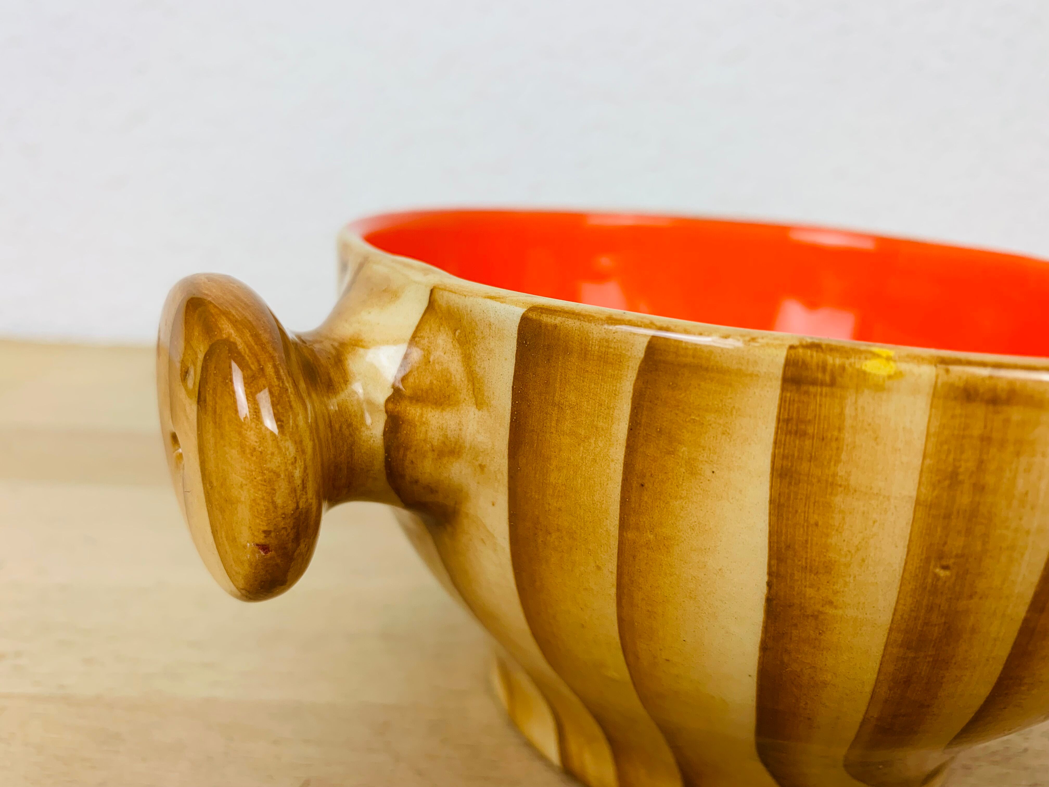 3 bowls Vallauris Grandjean Jourdan, ceramic wood effect 60