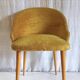 Vintage chair in wood and old gold fur - 50s/60s