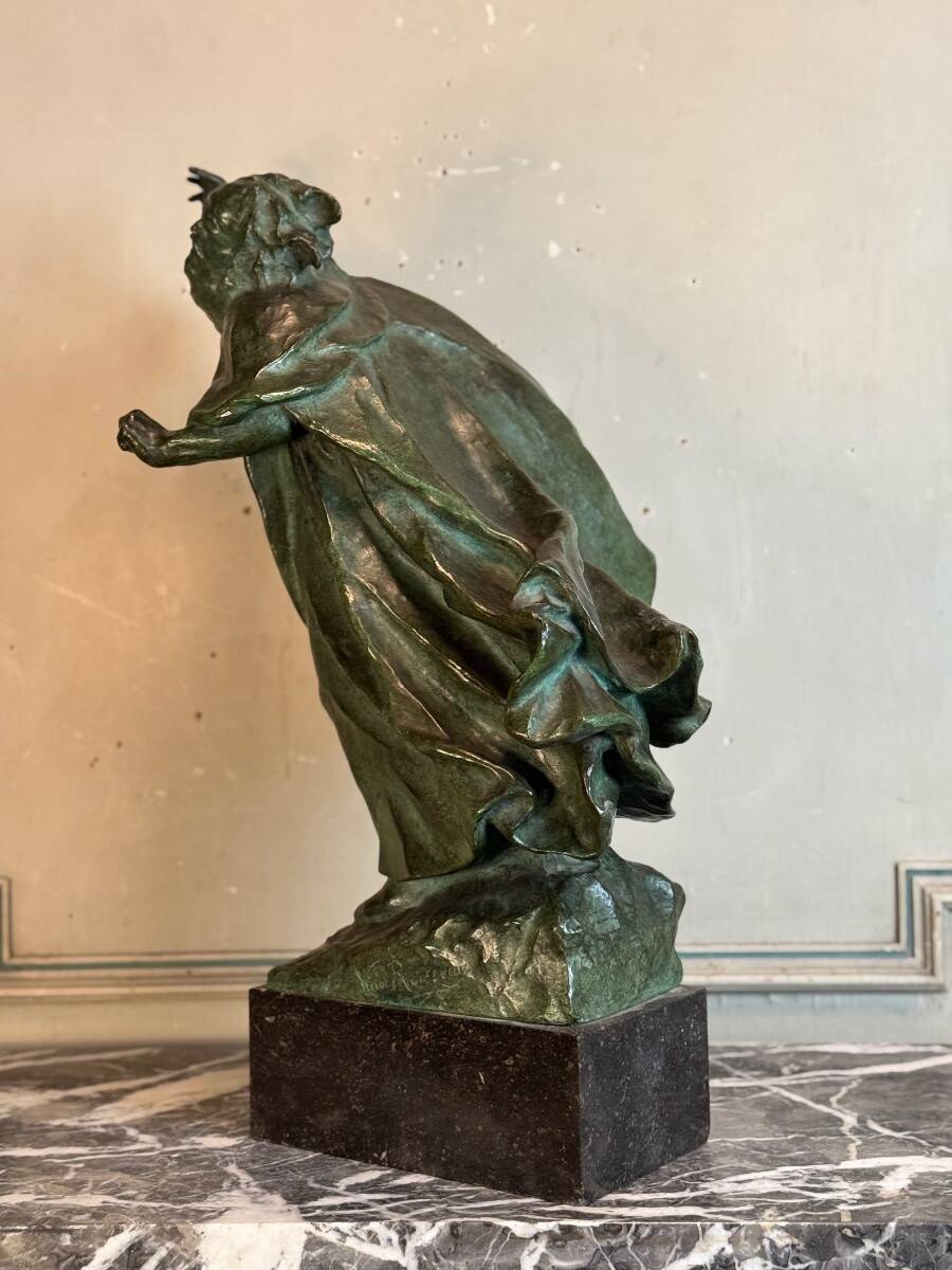 King Lear, green patinated bronze, Victor Rousseau (1865-1954) around 1905