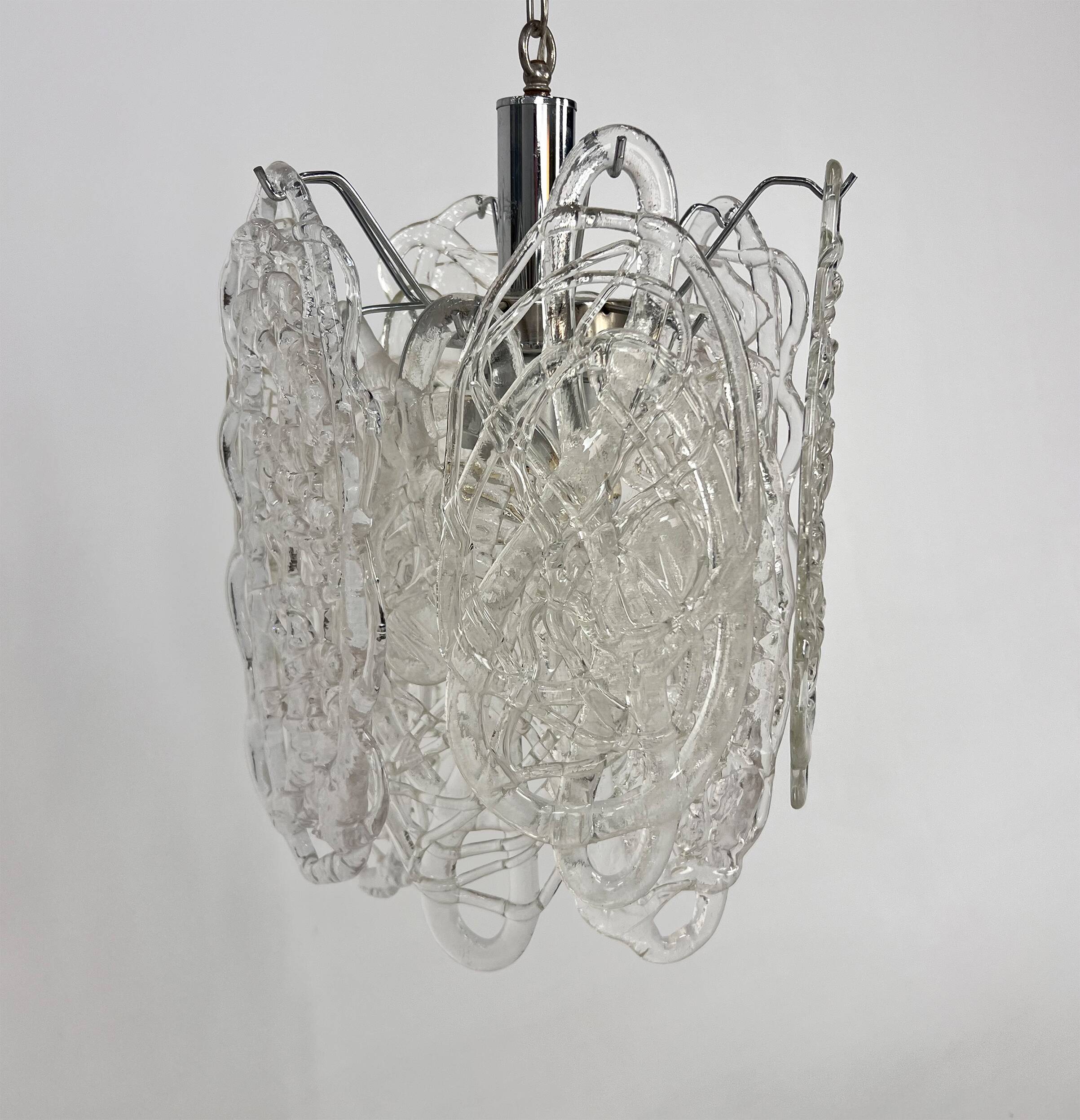 Spun Sugar Pendant by Vistosi for Mazzega, 1960s