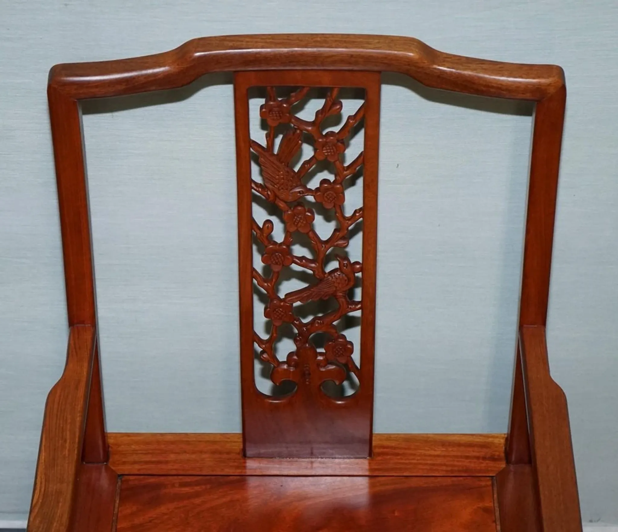 Vintage Oriental Armchair in Carved Teak, China