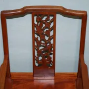 Vintage Oriental Armchair in Carved Teak, China