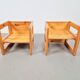 Fauteuils de table pour enfants en pin attribuées à Marcel Gascoin, France, années 1970, ensemble de 2.