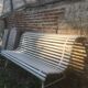 Vintage white garden bench