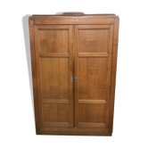 Armoire penderie vintage chêne massif 1950
