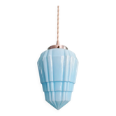 Art Deco suspension in blue opaline, 1920s-30s