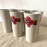 Glasses in vintage floral stoneware