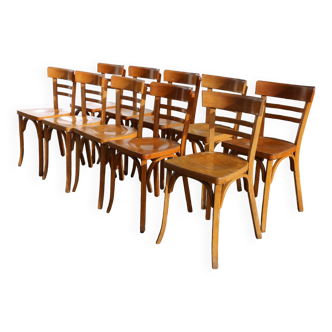 10 BAUMANN N°29 light beech chairs