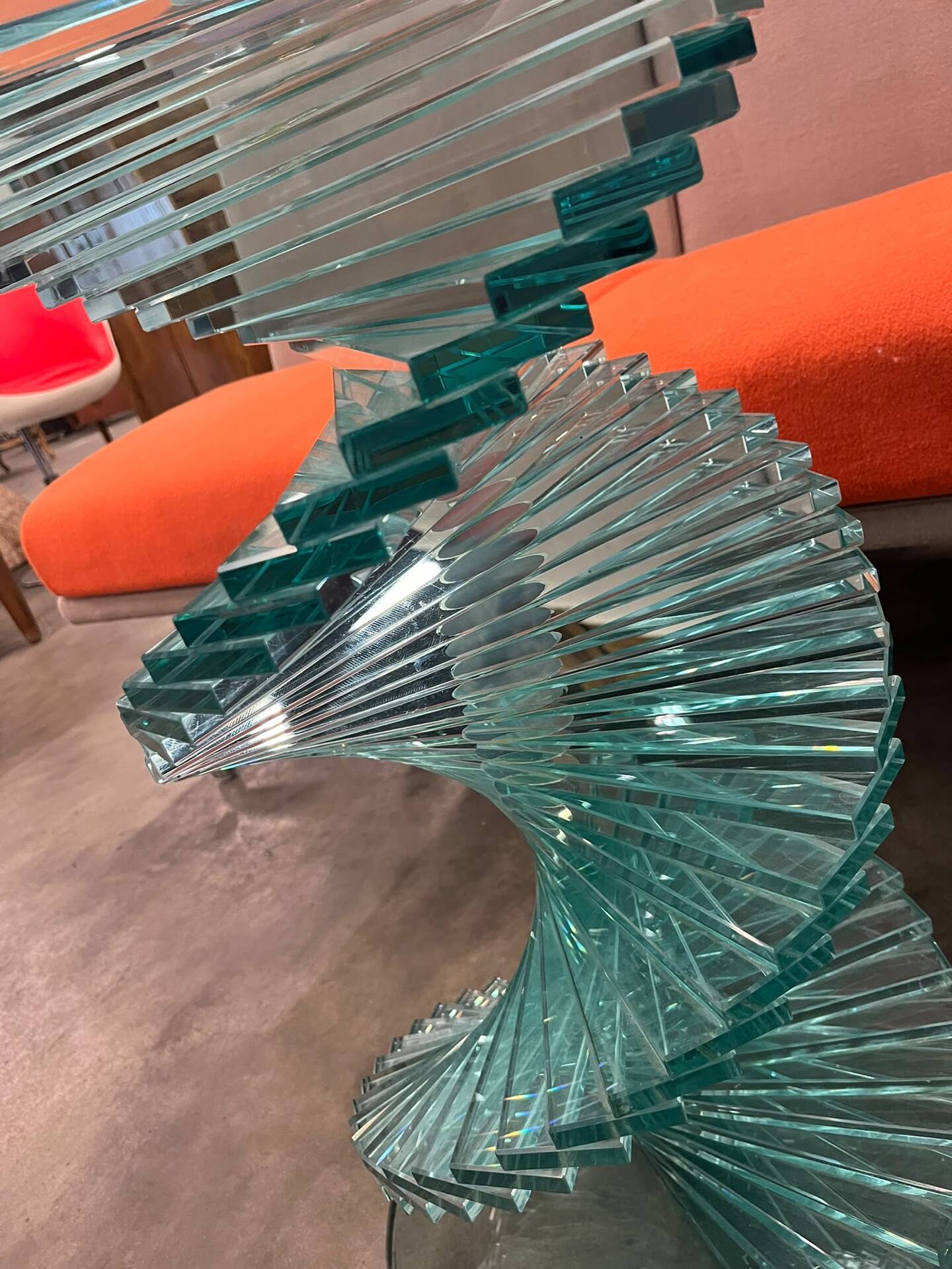 Vintage twisted glass table from the 90s.