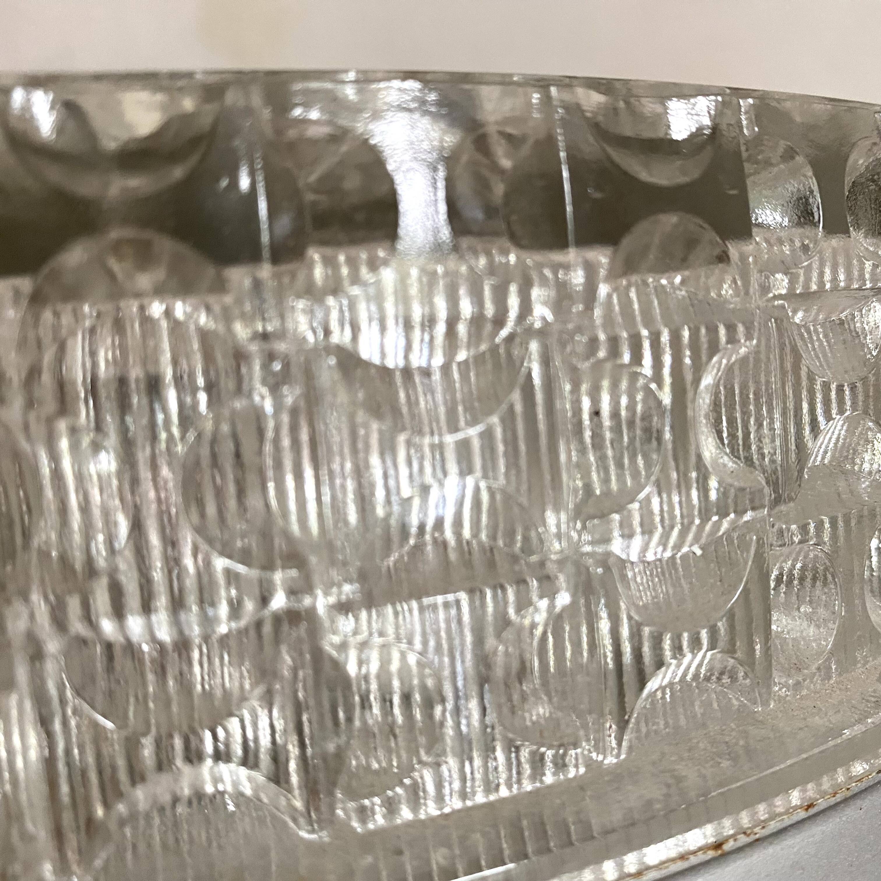 Round ceiling light in holophane glass, 1960s