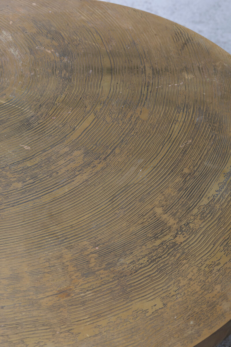 Coffee table in etched brass by Christian Krekels, Belgium, 1990