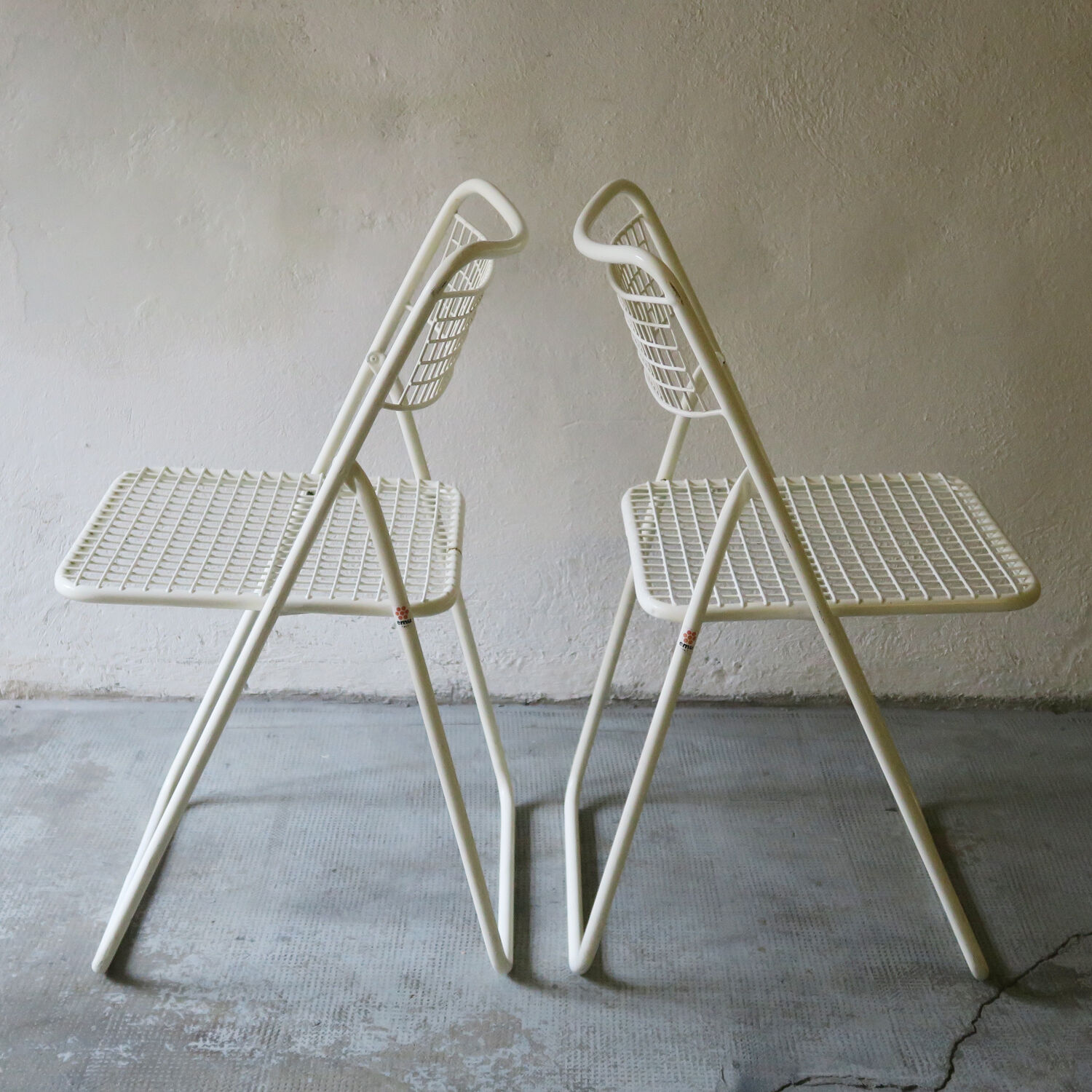 Pair of metal chairs
