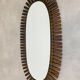 Oval rattan sun mirror 102 x 51 cm jungle chic style