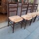Lot de 4 chaise paillage
