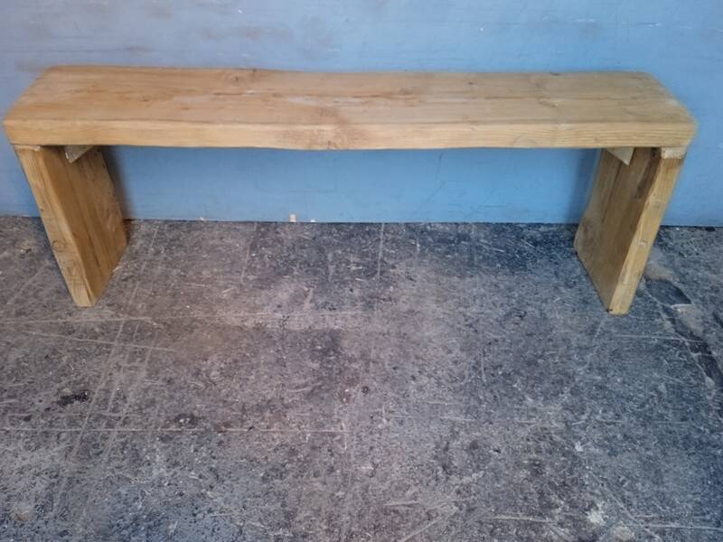 Bench 120 cm old solid wood with patina