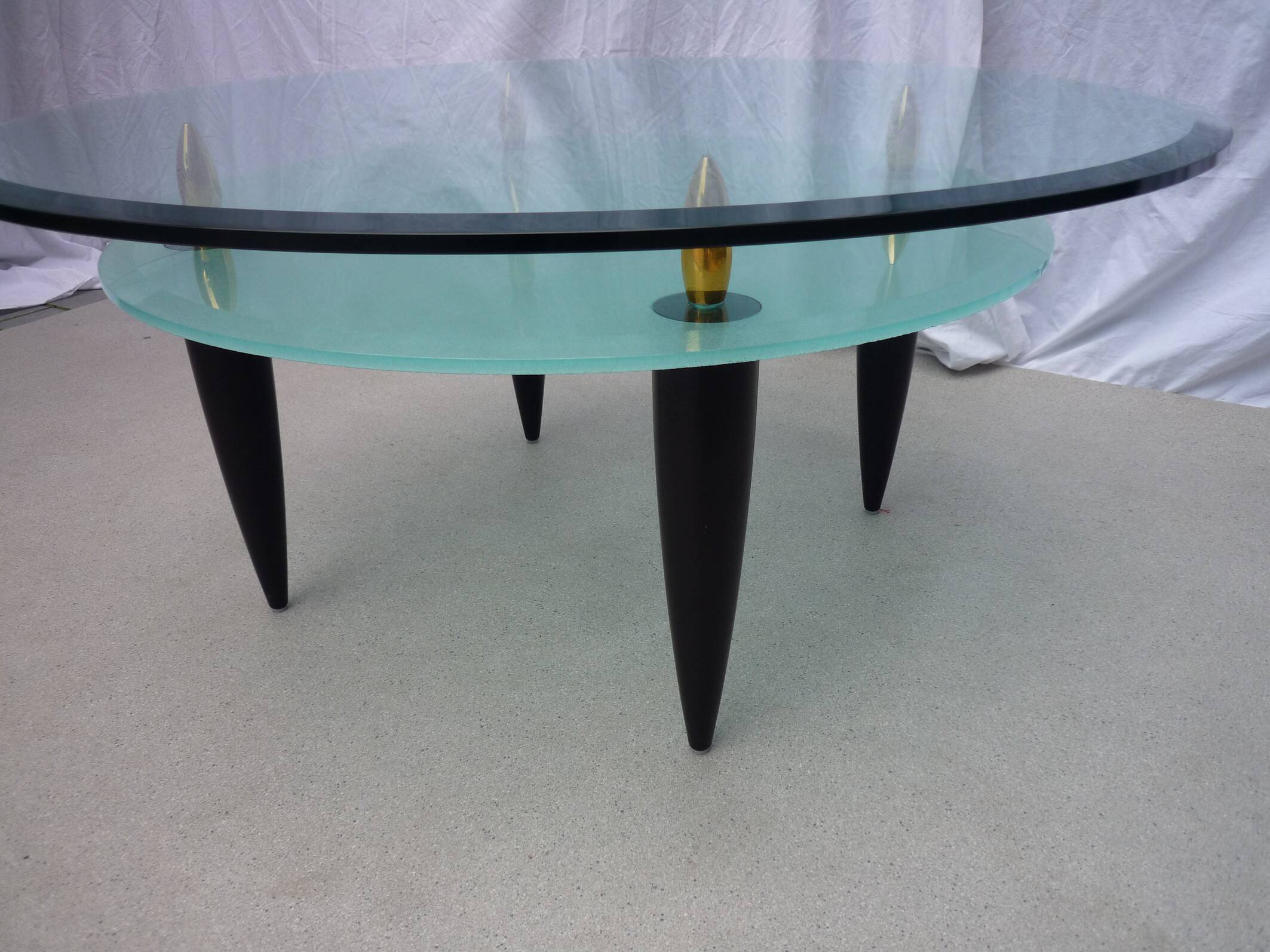2-tier glass coffee table