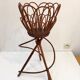 Plant carriage / pot holder in vintage rattan