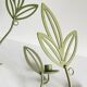 Wall Candle Holder, Green Metal Leaves
