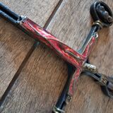 Crucifix croix fer forgé bronze émaillé artisanal