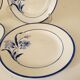 4 flat plates in Gien earthenware model Alberic