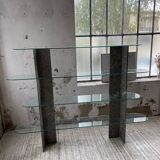 Roche Bobois stone and glass sculpture shelf 1970s