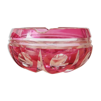 Val Saint Lambert red-lined crystal ashtray